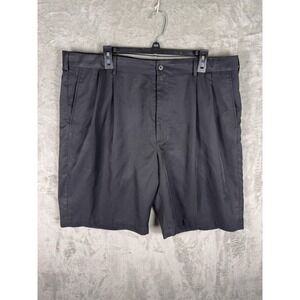 Pro Tour Shorts Mens 40 Black Pleated Front Microfiber Chino‎ Golf Casual